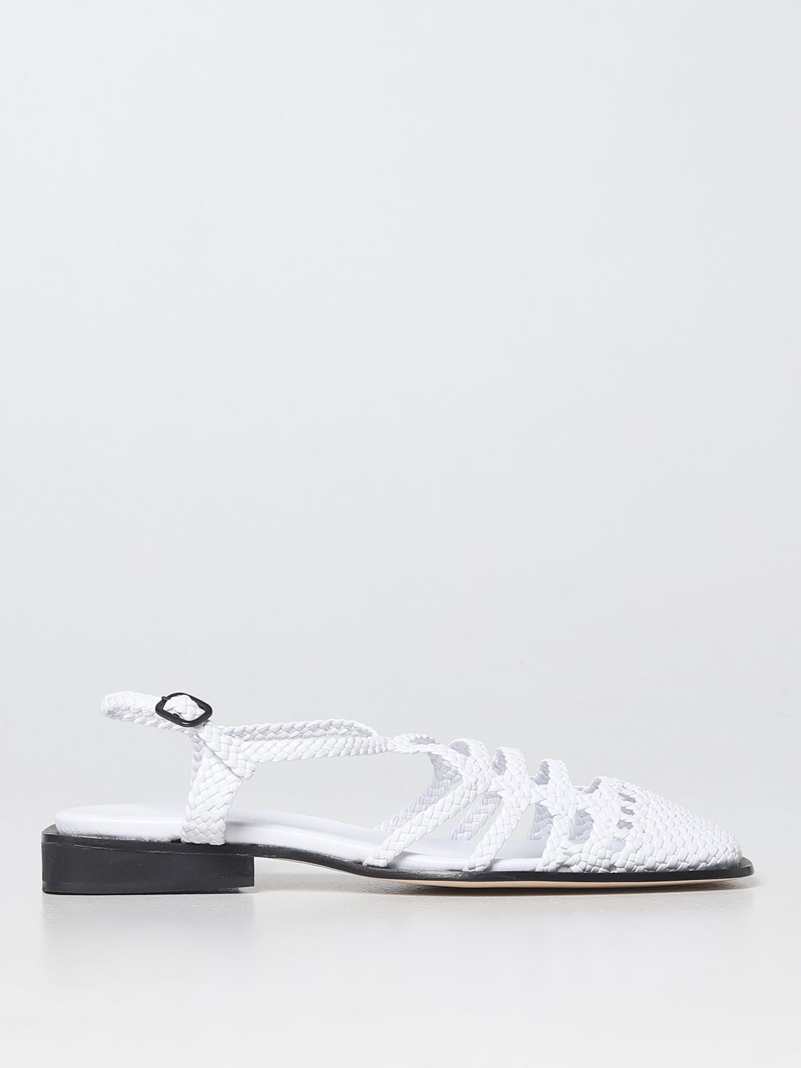 Shop Hereu Flat Sandals  Woman Color White
