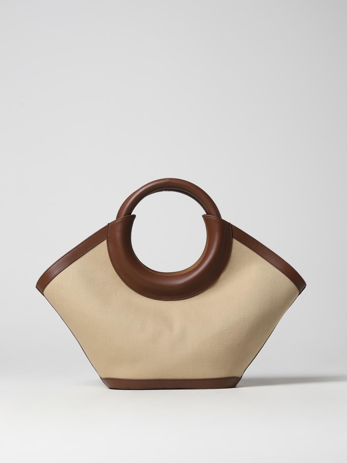 HEREU: Cabassa tote bag in canvas and leather - Brown