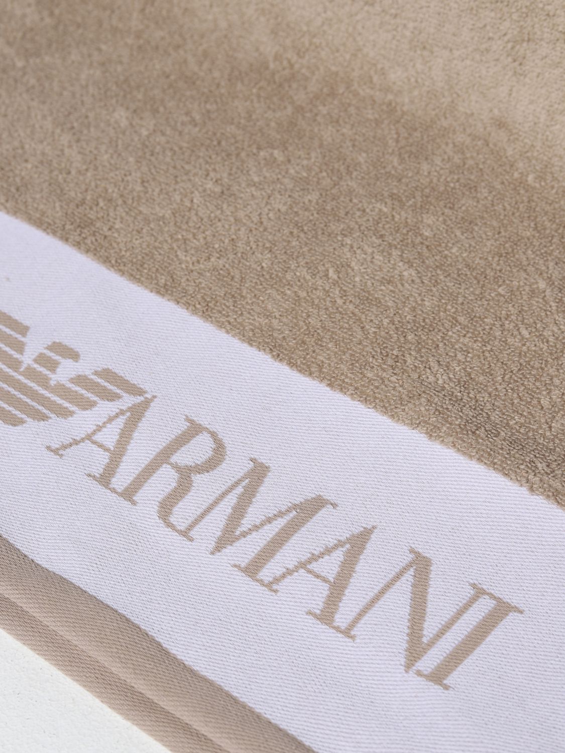 EMPORIO ARMANI SWIMWEAR: beach towel for man - Beige | Emporio Armani  Swimwear beach towel 231770 3R447 online on 