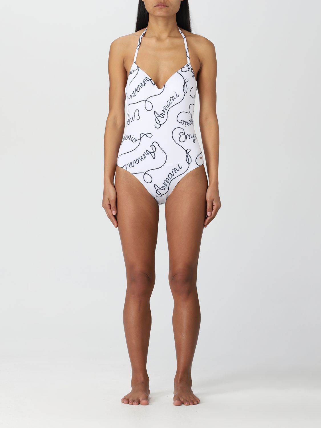 Купальник Emporio Armani Swimwear: Купальник Emporio Armani Swimwear для нее белый 1