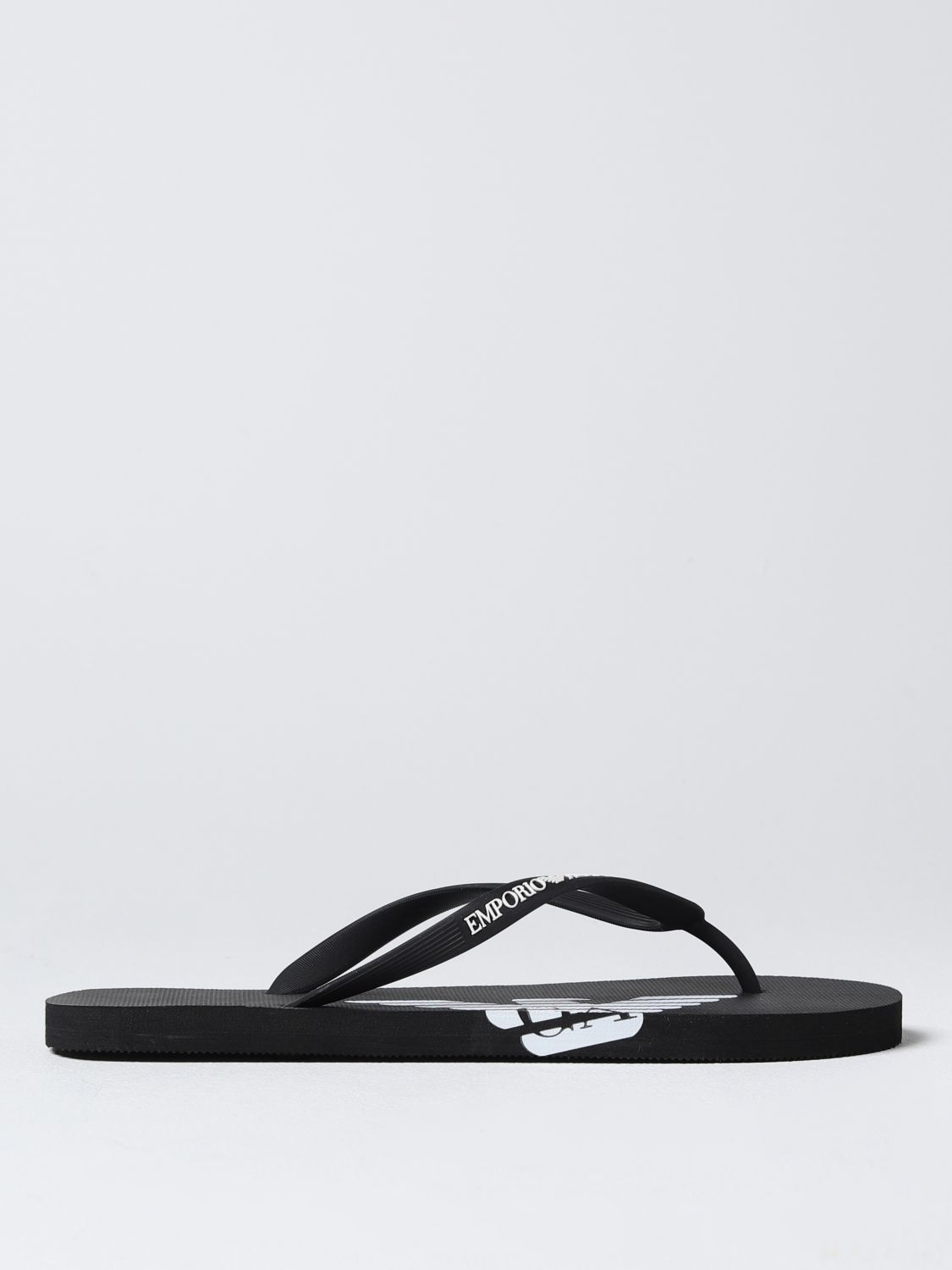 EMPORIO ARMANI SWIMWEAR: sandals for man - Black | Emporio Armani Swimwear XVQS06 online on GIGLIO.COM