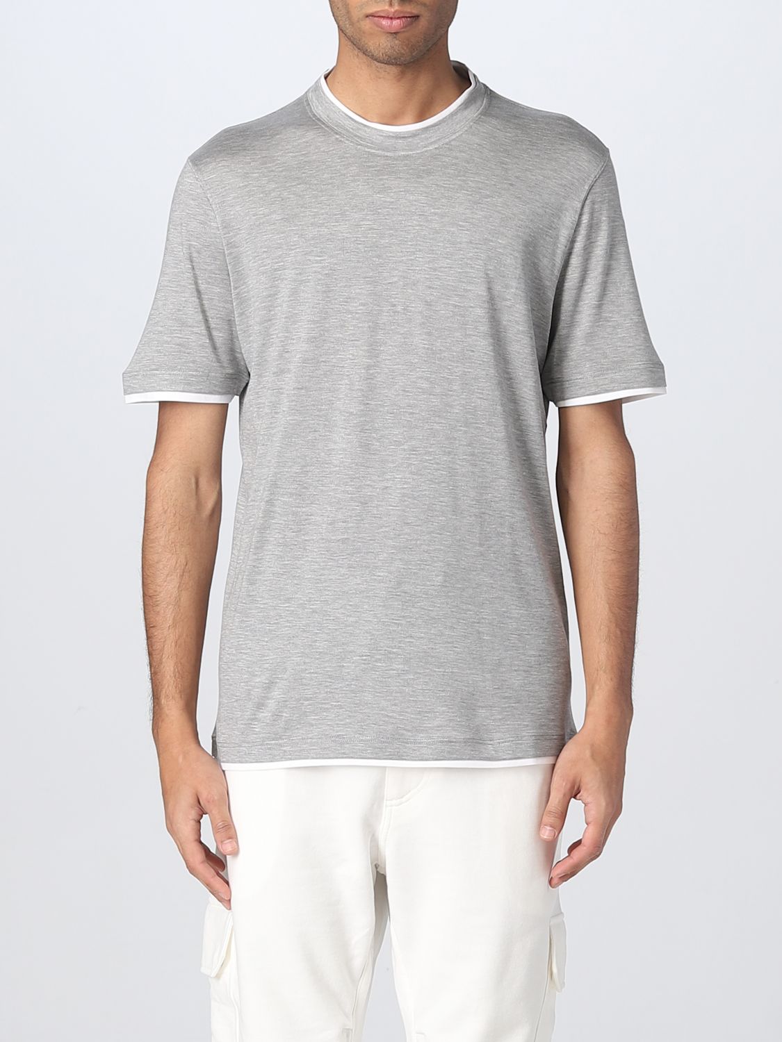 BRUNELLO CUCINELLI: t-shirt for man - Grey | Brunello Cucinelli t-shirt ...