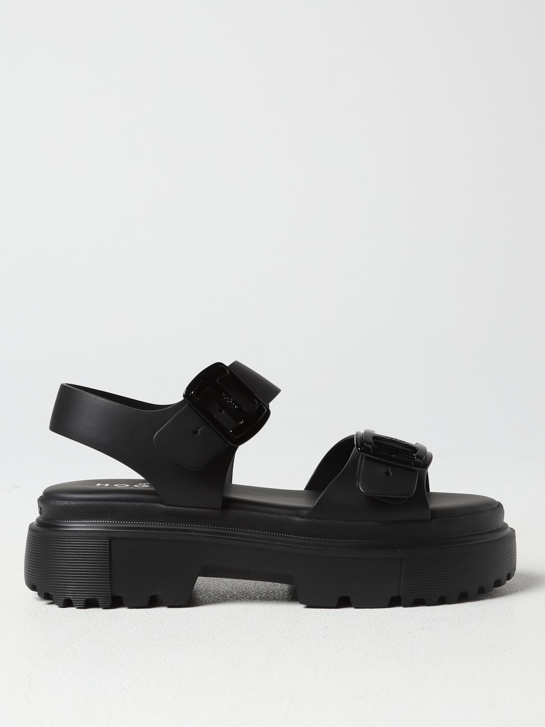 Communistisch begaan Centimeter HOGAN: flat sandals for woman - Black | Hogan flat sandals GYW6440EZ40Q44  online on GIGLIO.COM