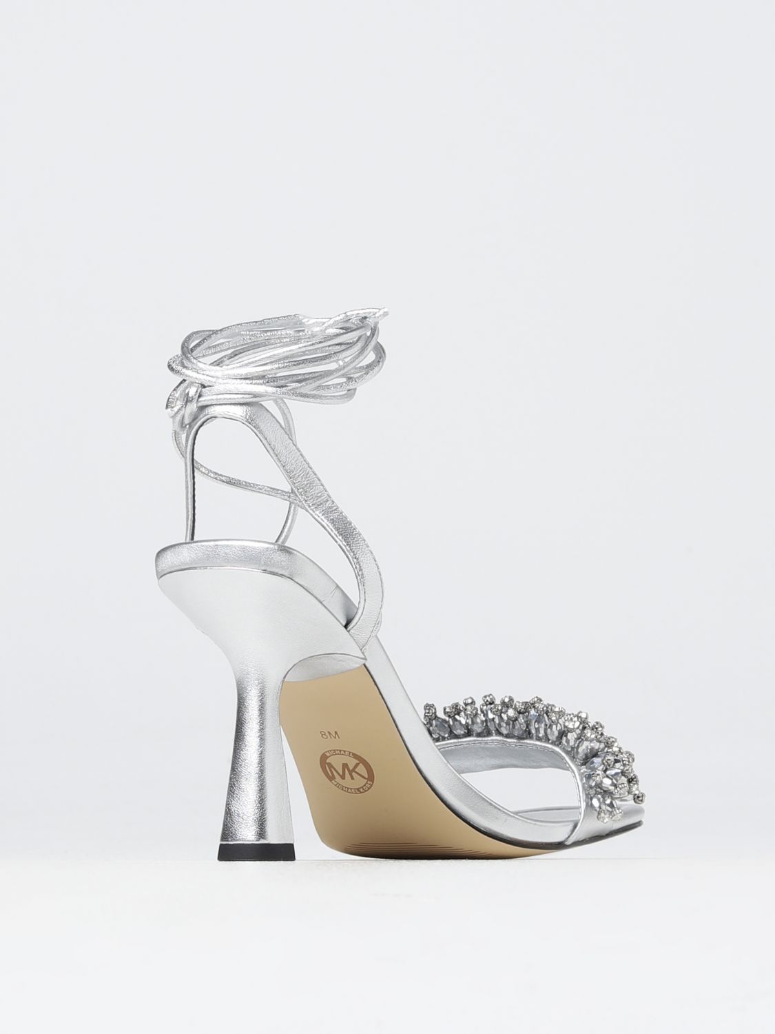MICHAEL KORS: heeled sandals for woman - Silver | Michael Kors heeled ...