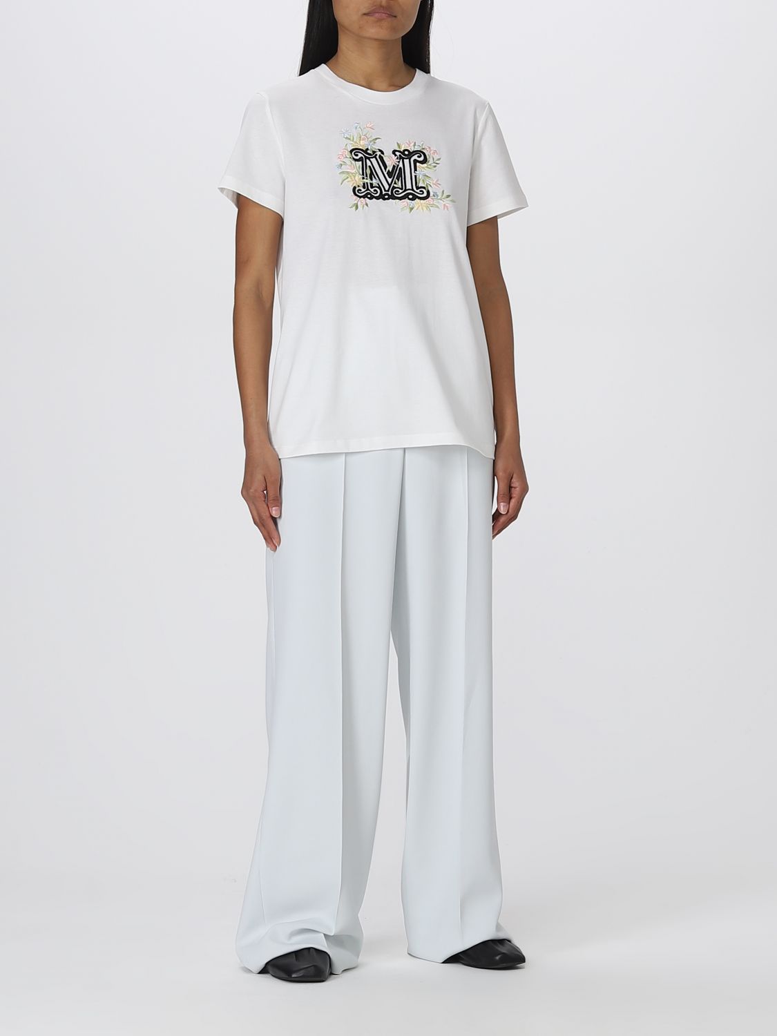 MAX MARA: cotton t-shirt - White | Max Mara t-shirt 2319410132600 ...