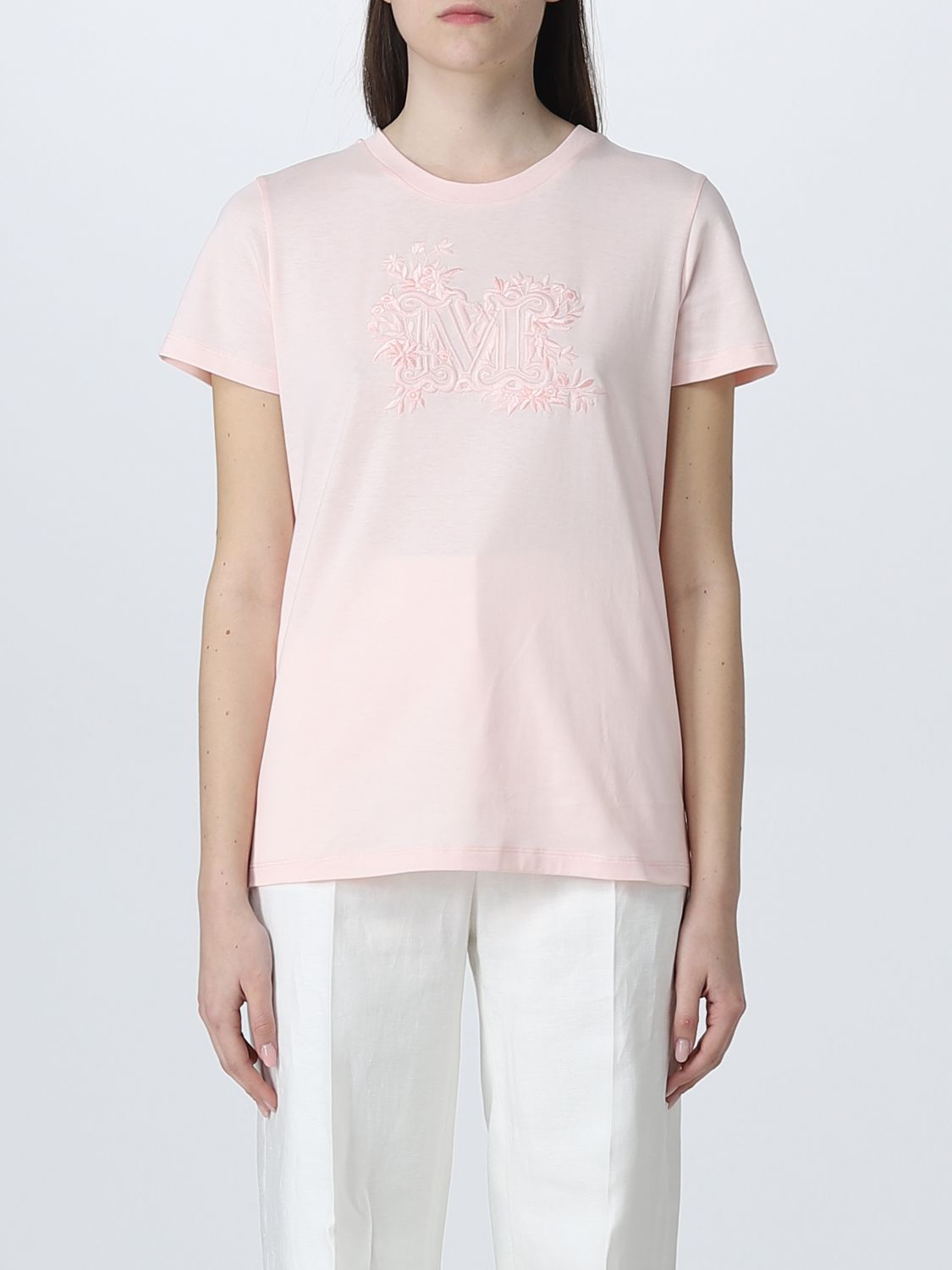 Shop Max Mara Cotton T-shirt In Pink