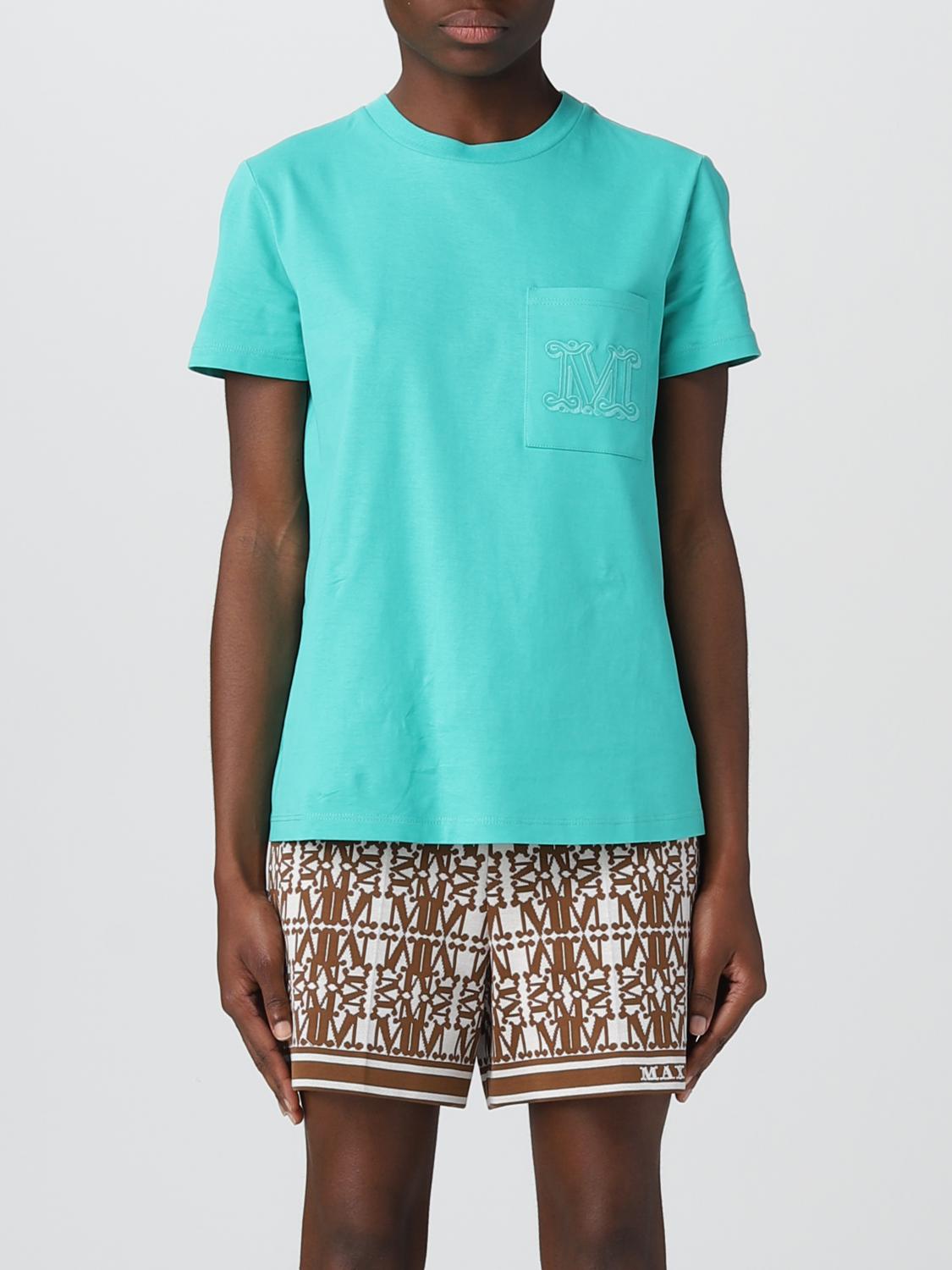 Shop Max Mara Cotton T-shirt In Green