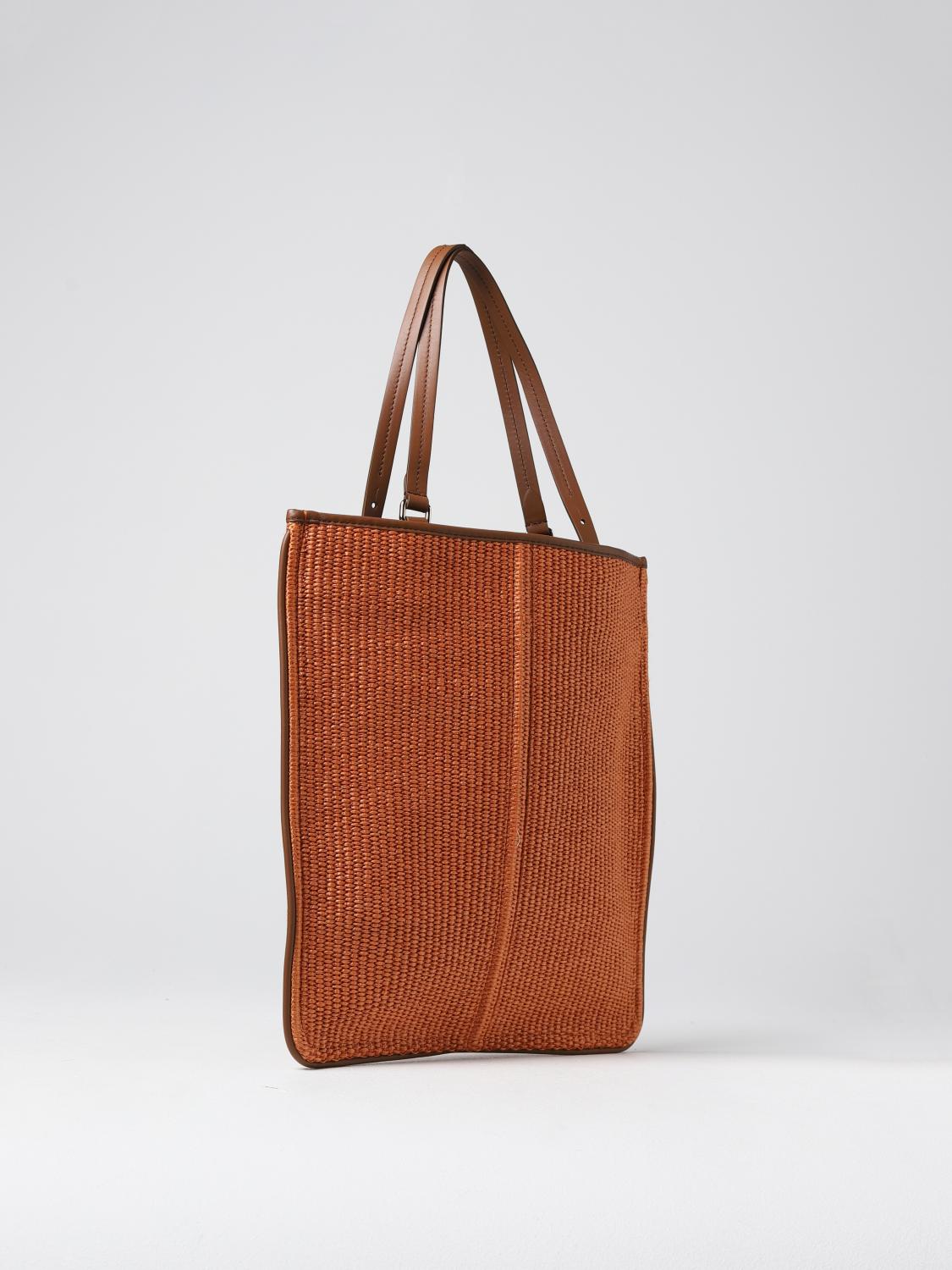 Borsa a spalla Max Mara: Borsa Easy Bag Max Mara in rafia intrecciata salmone 3