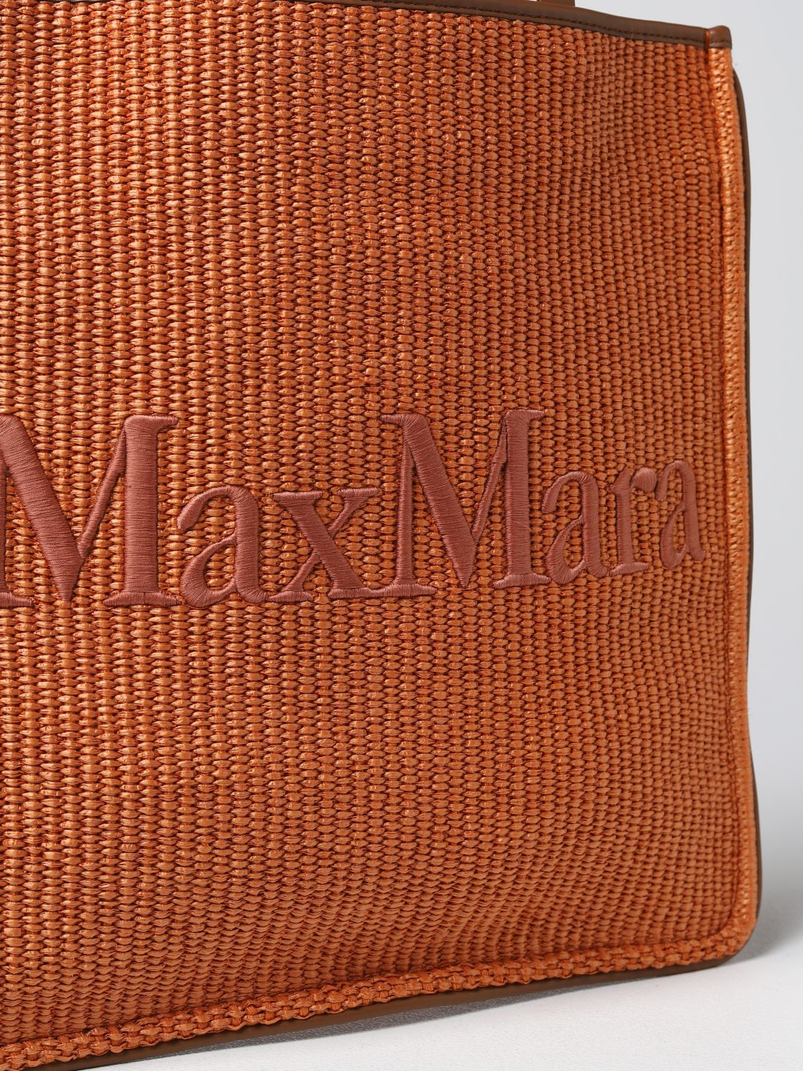 Borsa a spalla Max Mara: Borsa Easy Bag Max Mara in rafia intrecciata salmone 4
