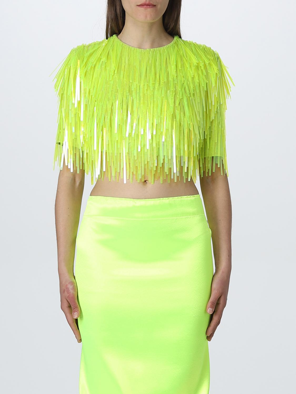Sportmax Green Petalo Top In Yellow