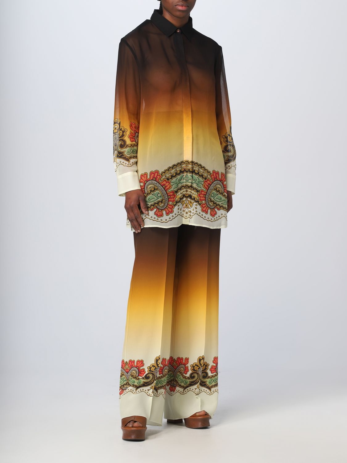ETRO: pants for woman - Gold | Etro pants 192074388 online on GIGLIO.COM