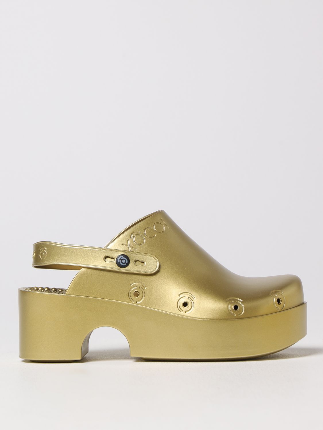 Sandali con tacco Xocoi: Zoccolo Xocoi in gomma riciclata metallizzata oro 1