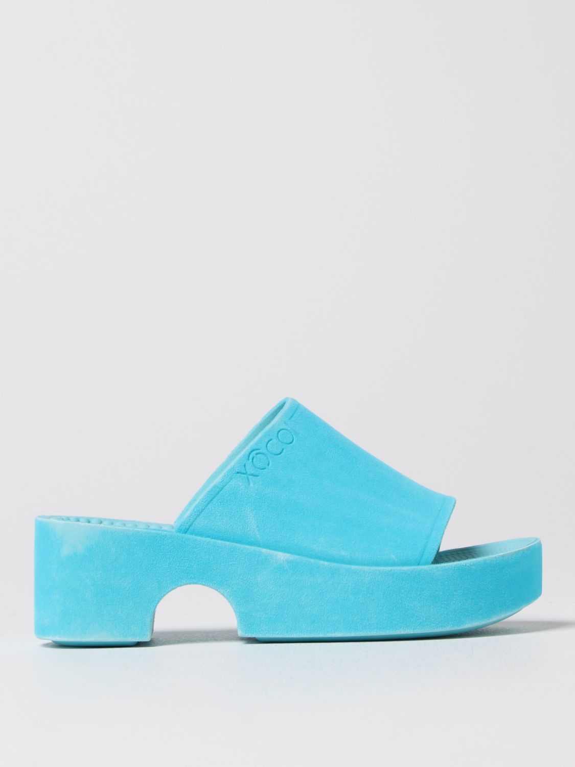 XOCOI HEELED SANDALS XOCOI WOMAN COLOR TURQUOISE,385652008
