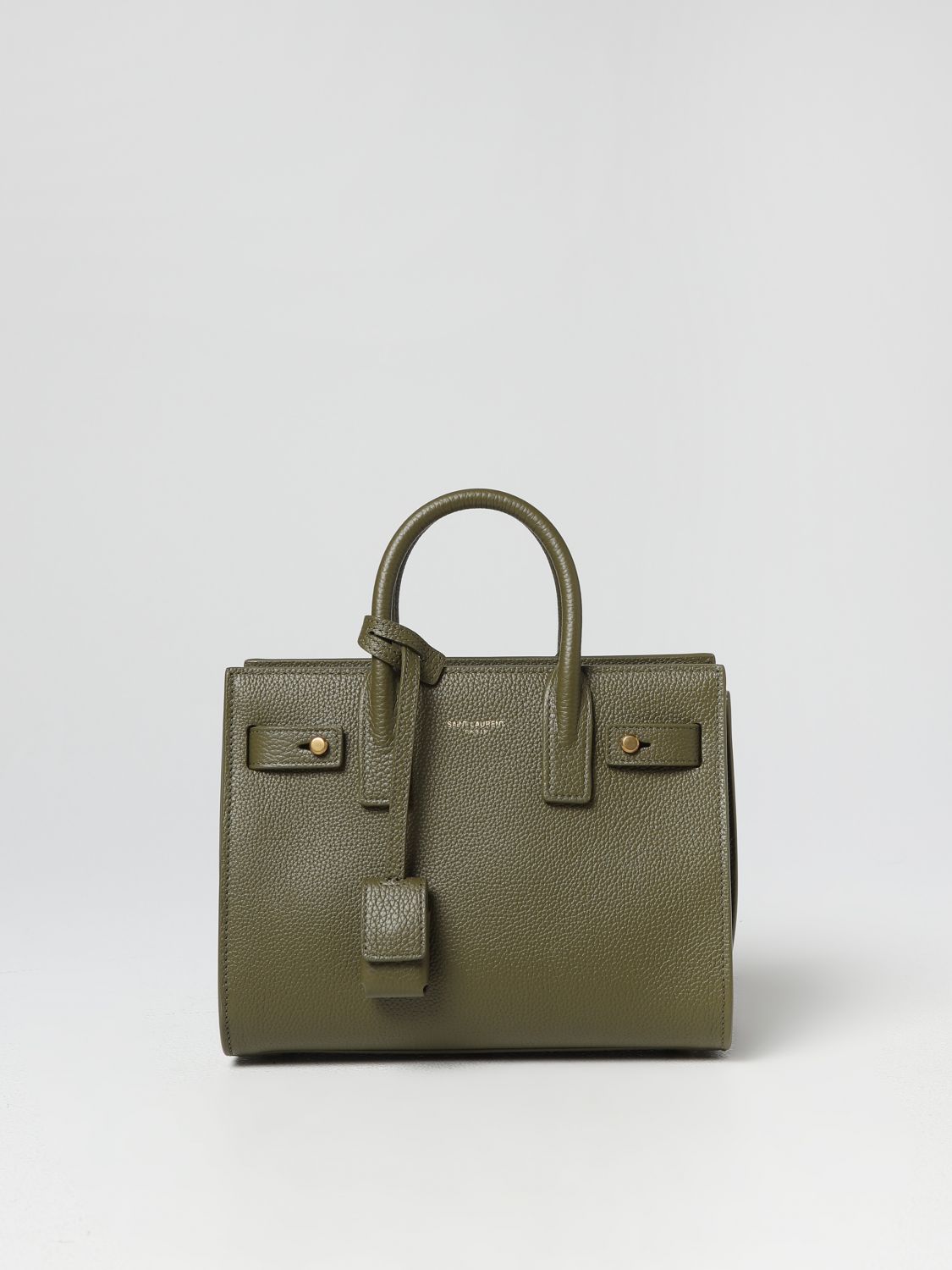 SAINT LAURENT: Sac De Jour bag in textured leather - Green