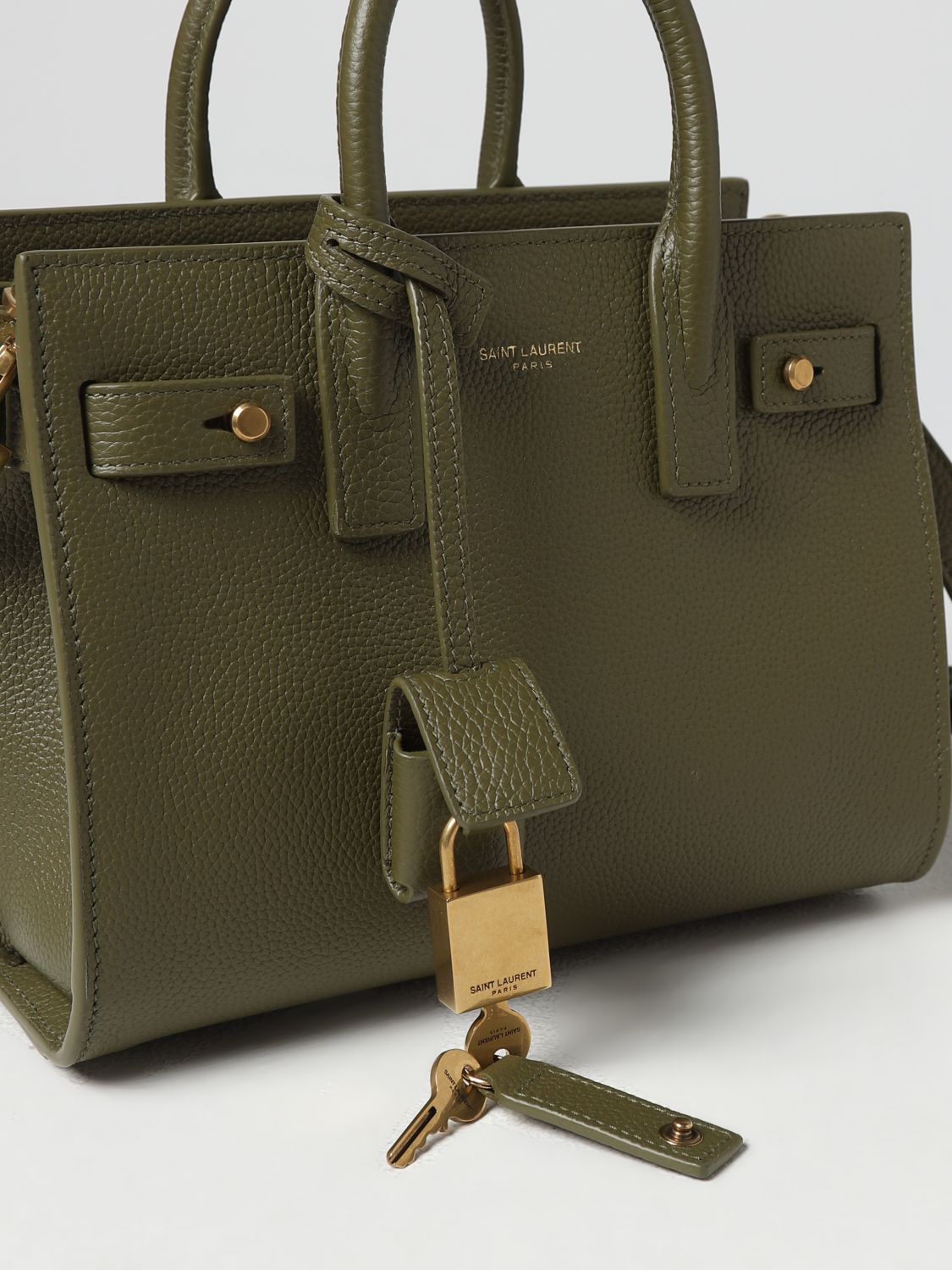 Saint Laurent - Authenticated Sac de Jour Handbag - Leather Green Plain for Women, Good Condition