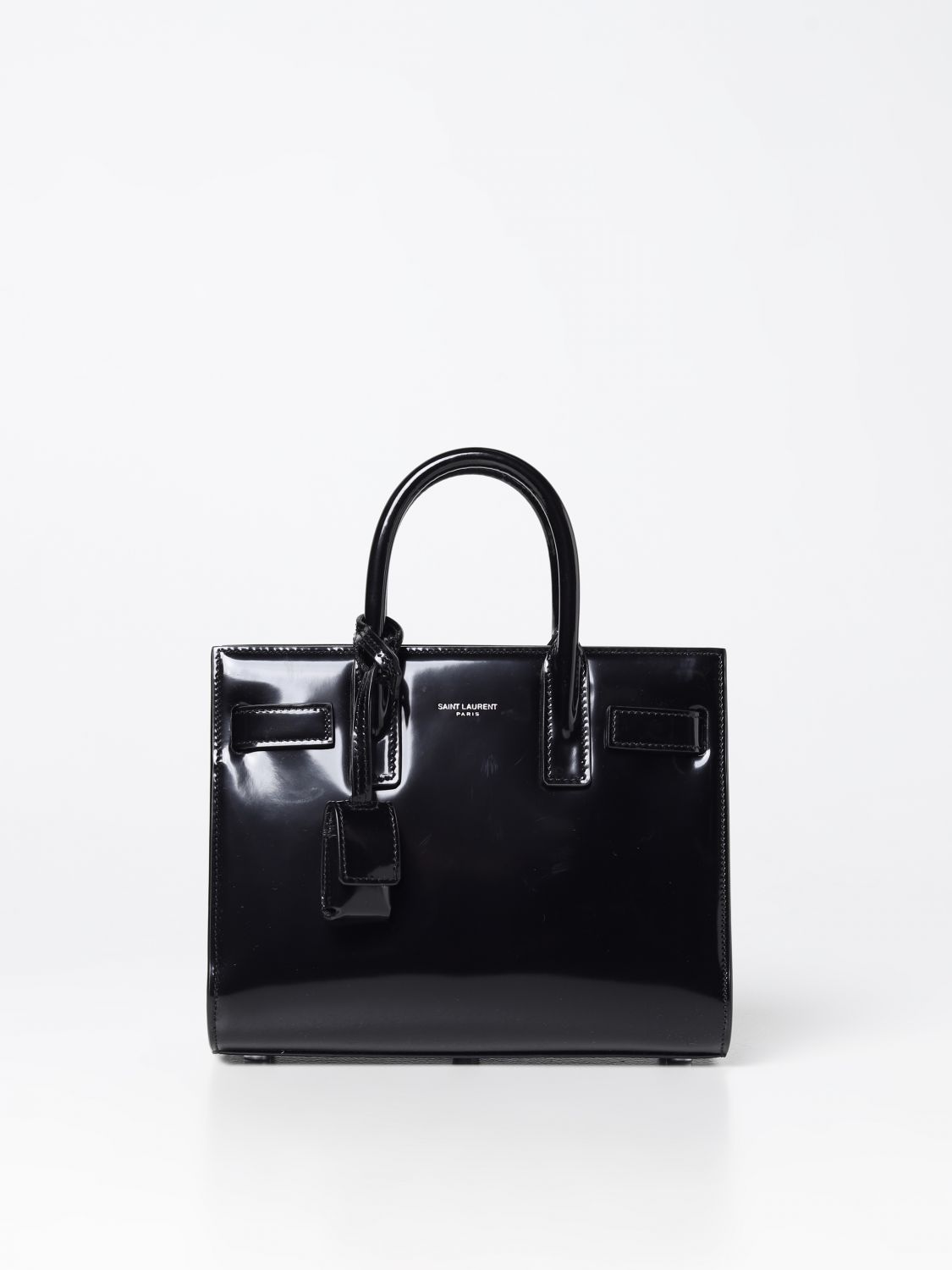 Saint Laurent Sac De Jour Nano Patent-leather Handbag - Black