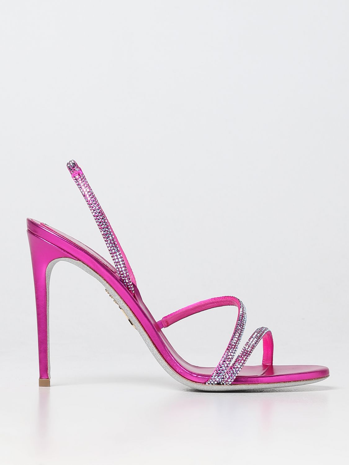 RENE CAOVILLA: heeled sandals for woman - Fuchsia | Rene Caovilla ...