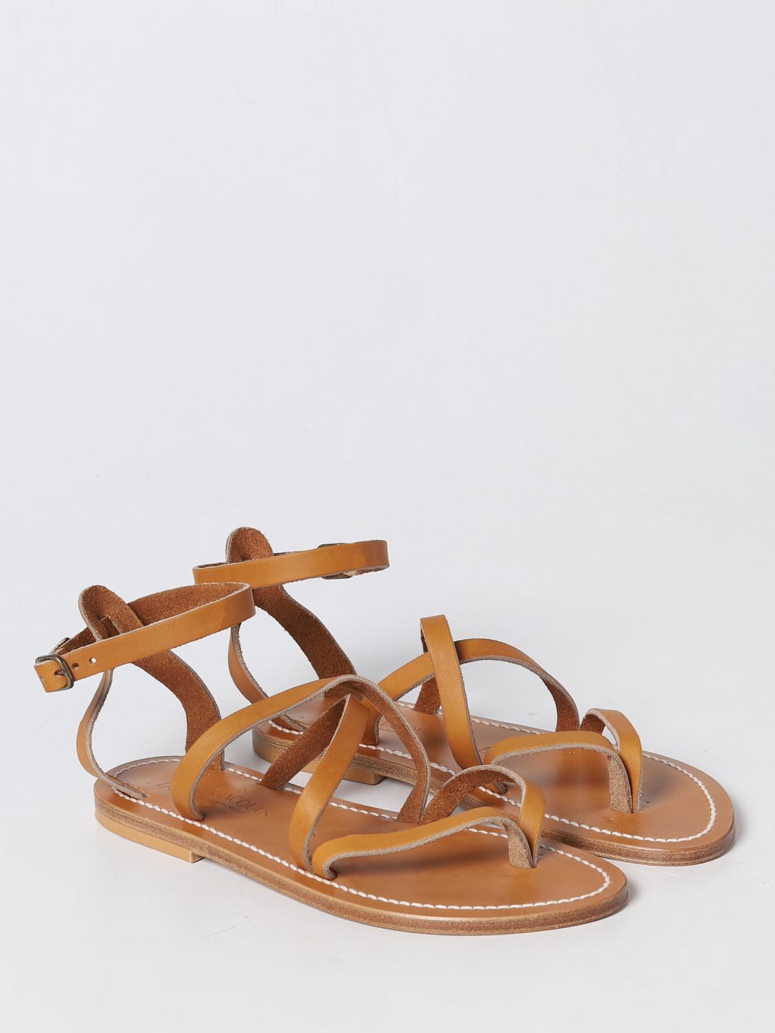 K. JACQUES: flat sandals for woman - Natural | K. Jacques flat sandals ...