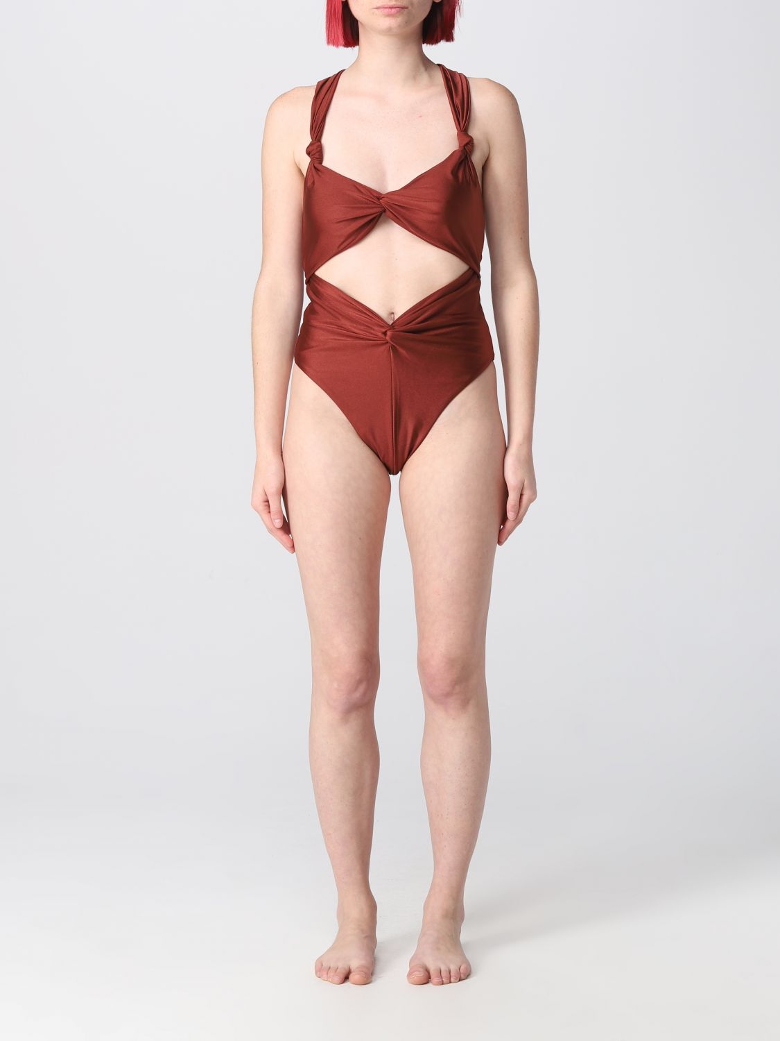 Shop Andrea Iyamah Swimsuit  Woman Color Brown