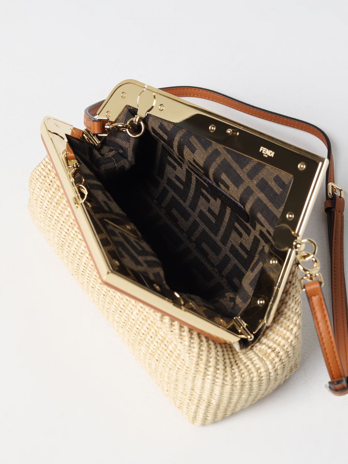 FENDI-Straw-Leather-Slim-Clutch-Bag-Shoulder-Bag-Beige-8BT337 –  dct-ep_vintage luxury Store