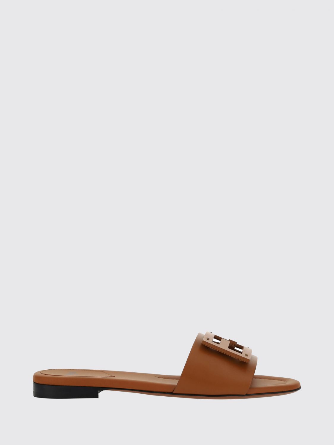 Fendi Flat Sandals Woman In Brown