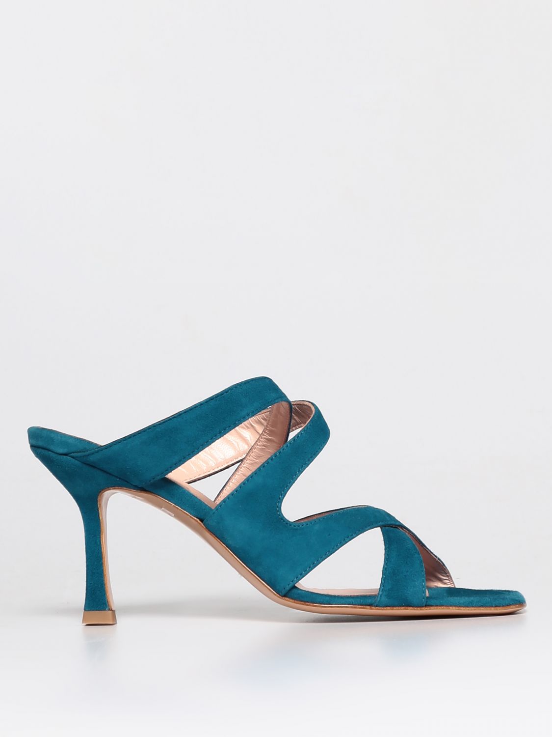 Anna F Heeled Sandals . Woman Color Turquoise