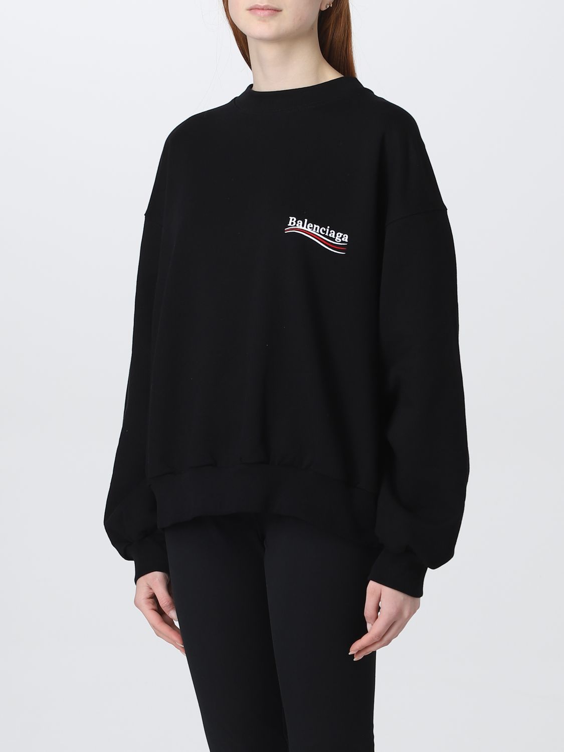 BALENCIAGA: sweatshirt for woman - Black | Balenciaga sweatshirt 697869 ...