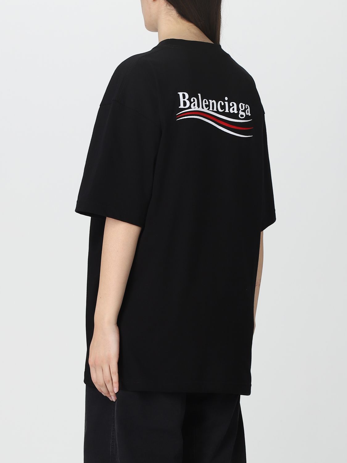 Balenciaga Black oversize T-shirt with logo