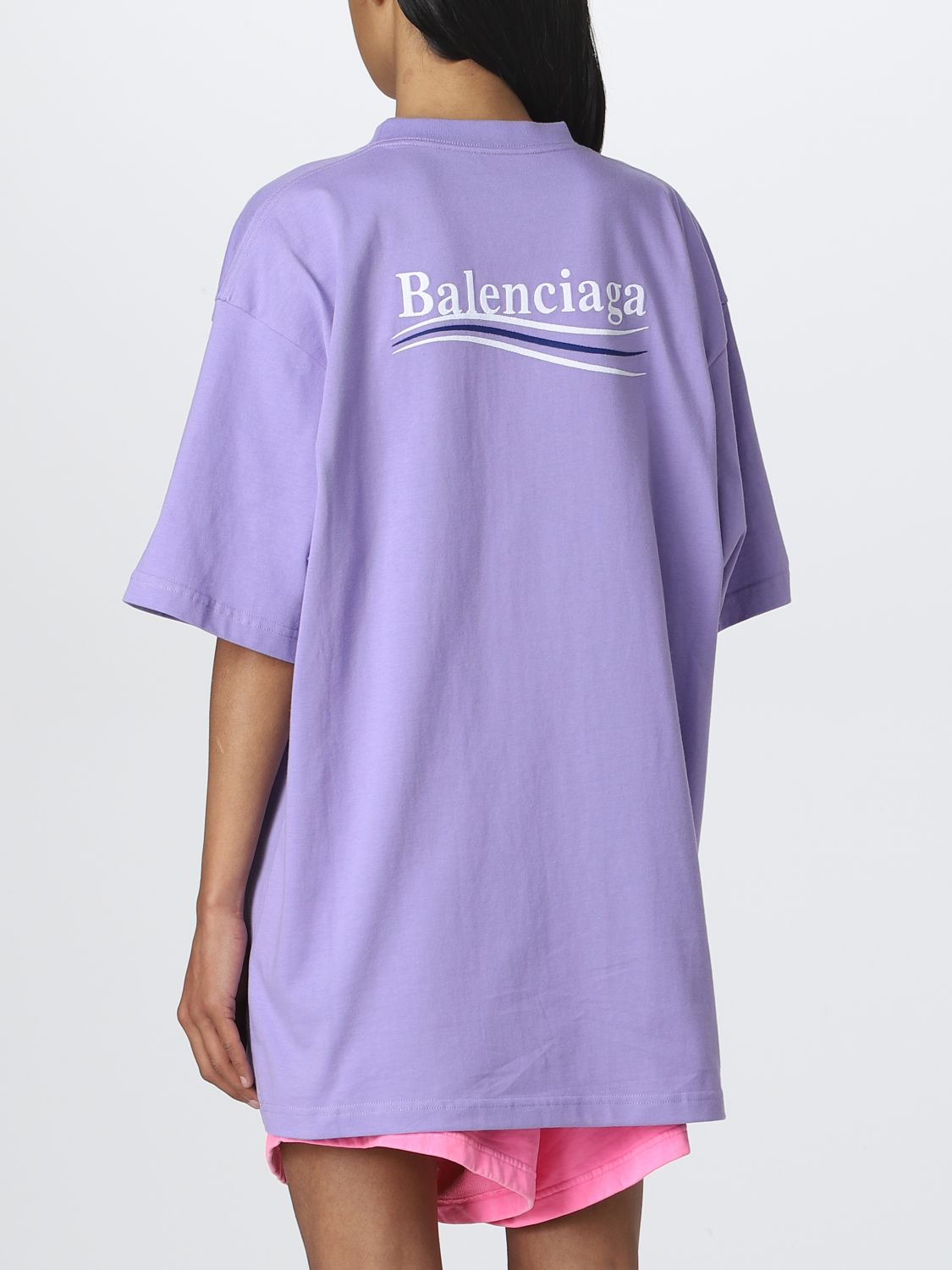 Kortfattet kanal elefant BALENCIAGA: cotton t-shirt - Lilac | Balenciaga t-shirt 641655 TKVJ1 online  at GIGLIO.COM