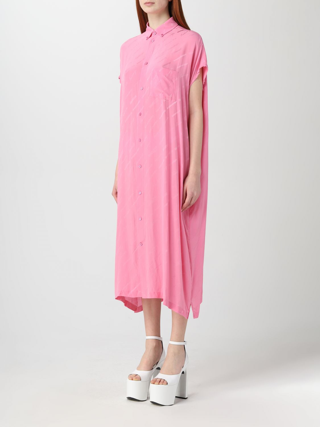 Balenciaga ruffle wrap dress pink  MODES