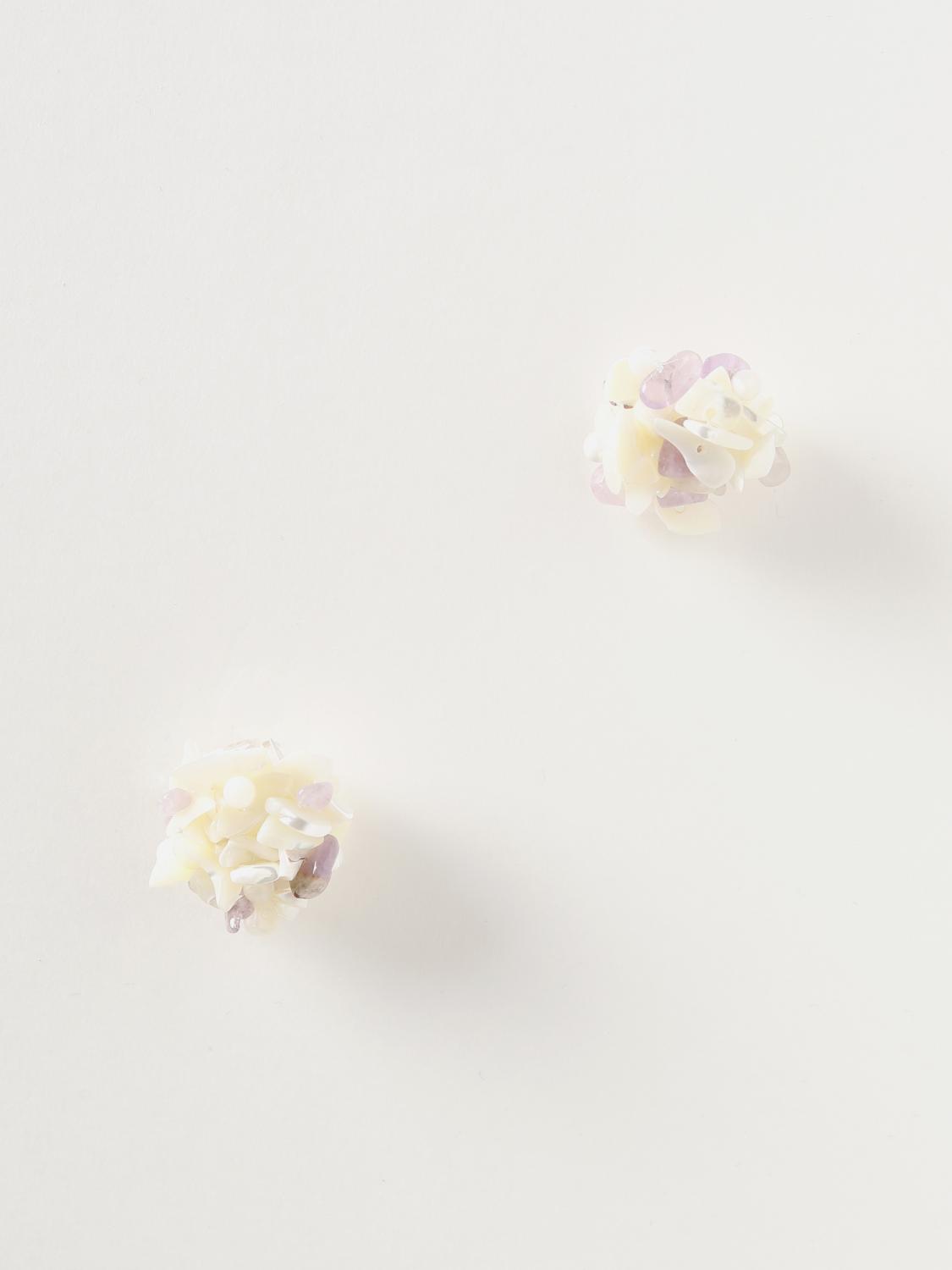 COMPLETEDWORKS Hum earrings in recycled silver and semiprecious stones