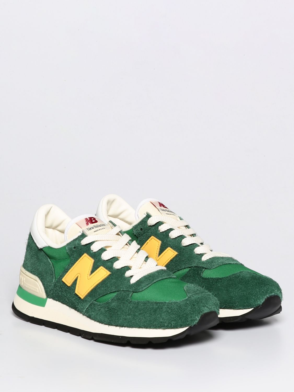 Sneakers New Balance: Sneakers MADE in USA 990 New Balance in suede e mesh verde 2