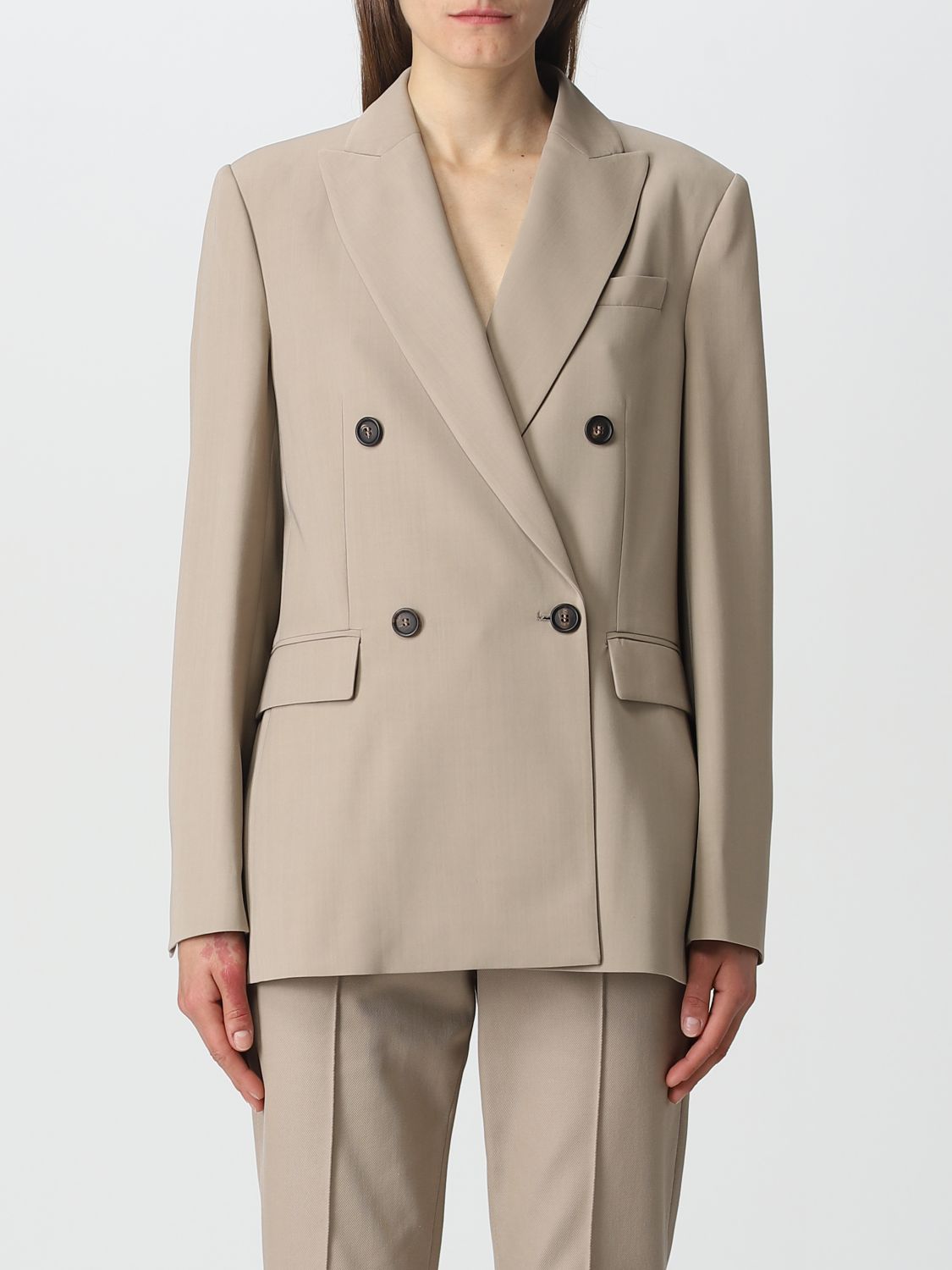 BRUNELLO CUCINELLI: blazer for woman - Beige | Brunello Cucinelli ...