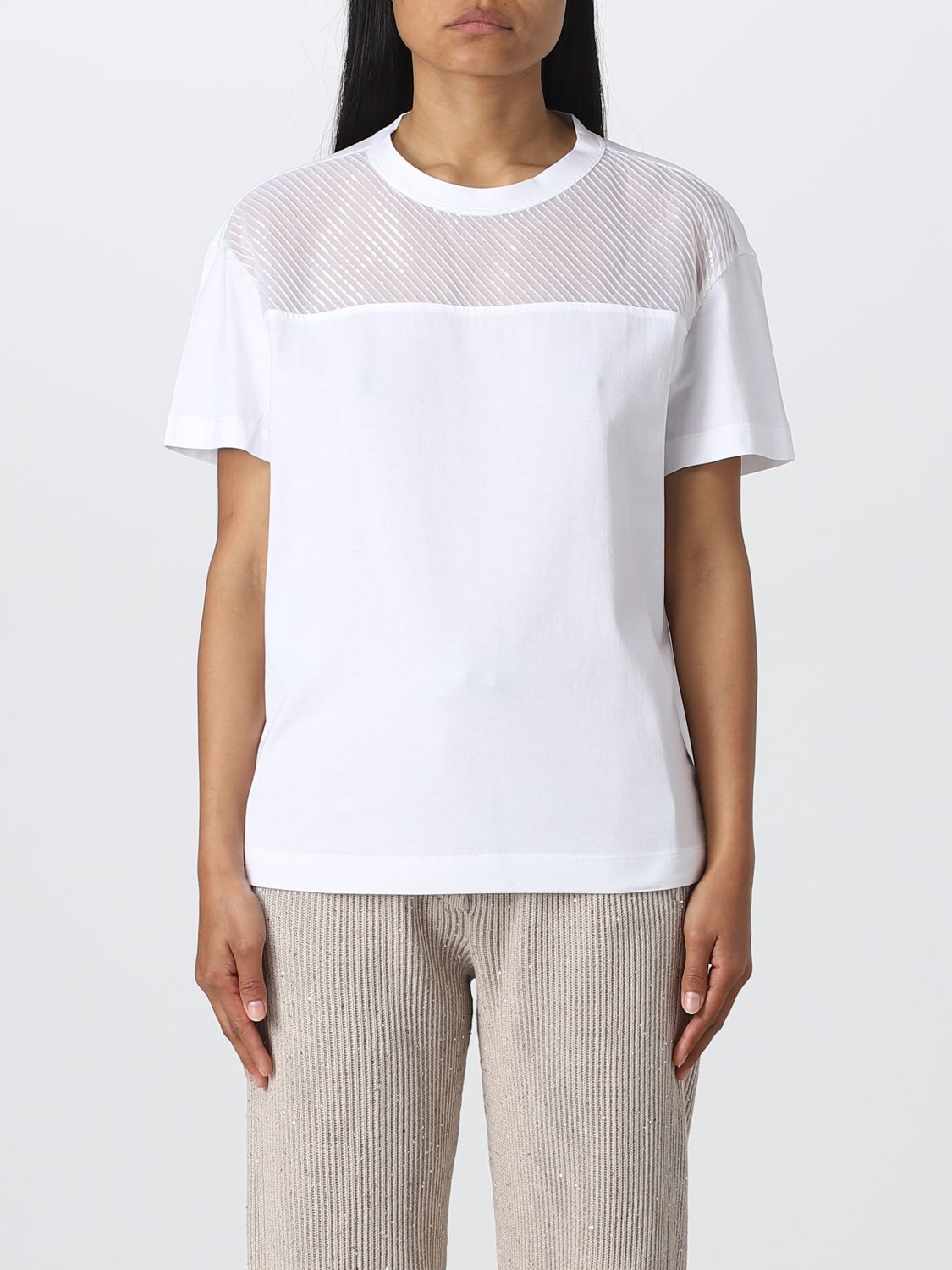 Brunello Cucinelli T-shirt  Damen Farbe Weiss In White