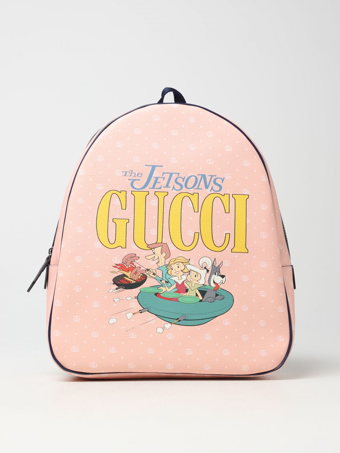 Gucci Children's GG Coated Canvas Backpack Pink Color