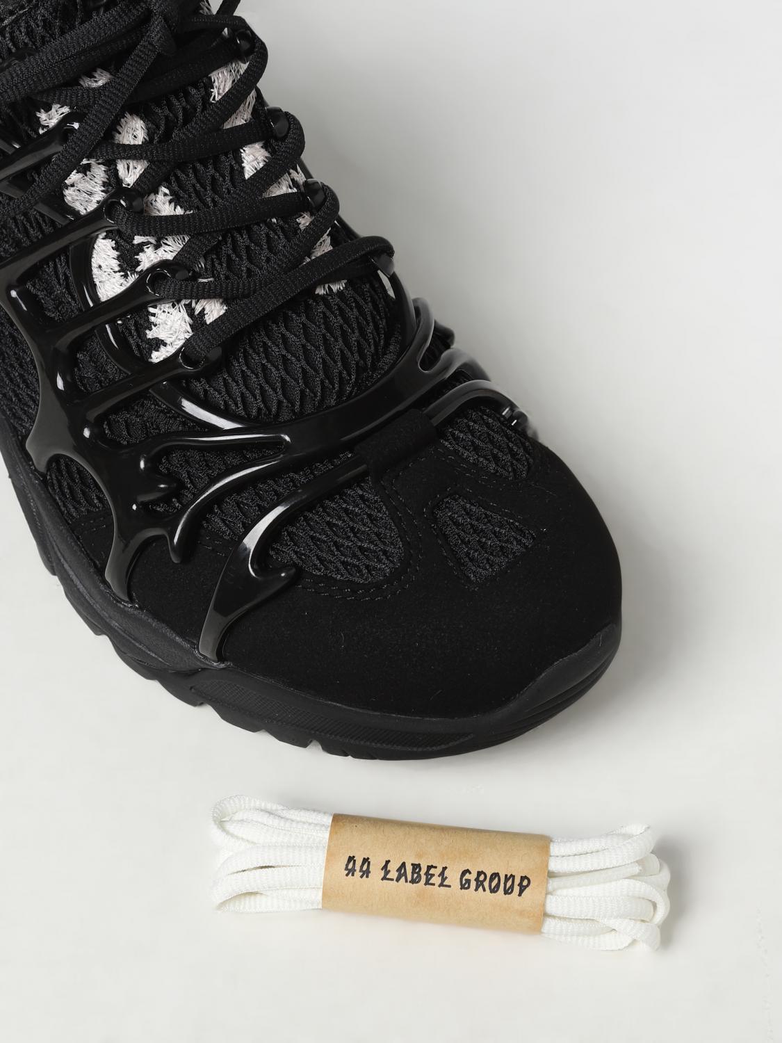 44 Label Group Mesh Sneakers With Embossed Rubber Detail In Black