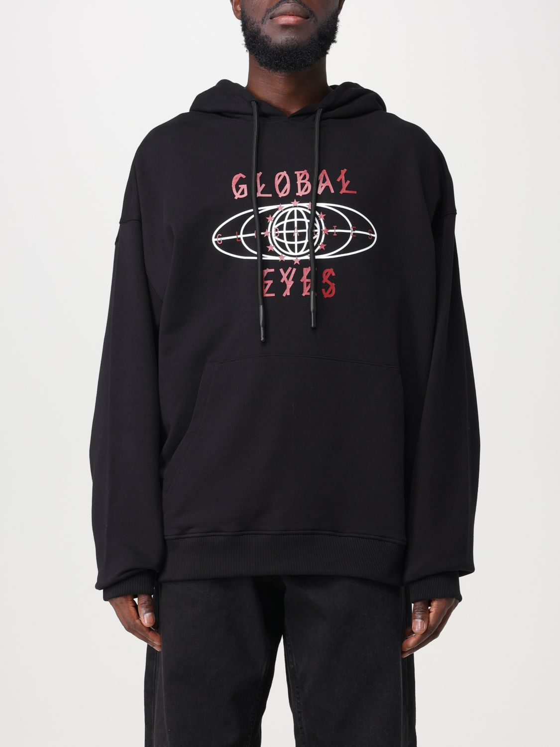 44 Label Group Man Black Sweatshirts In Black