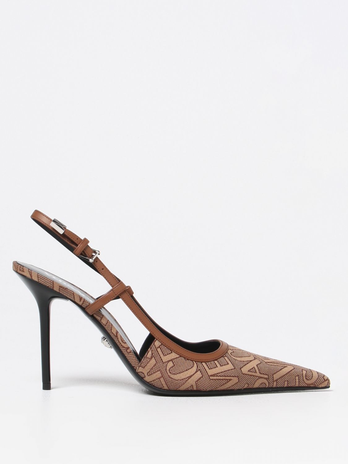 VERSACE: high heel shoes for woman - Beige | Versace high heel shoes ...