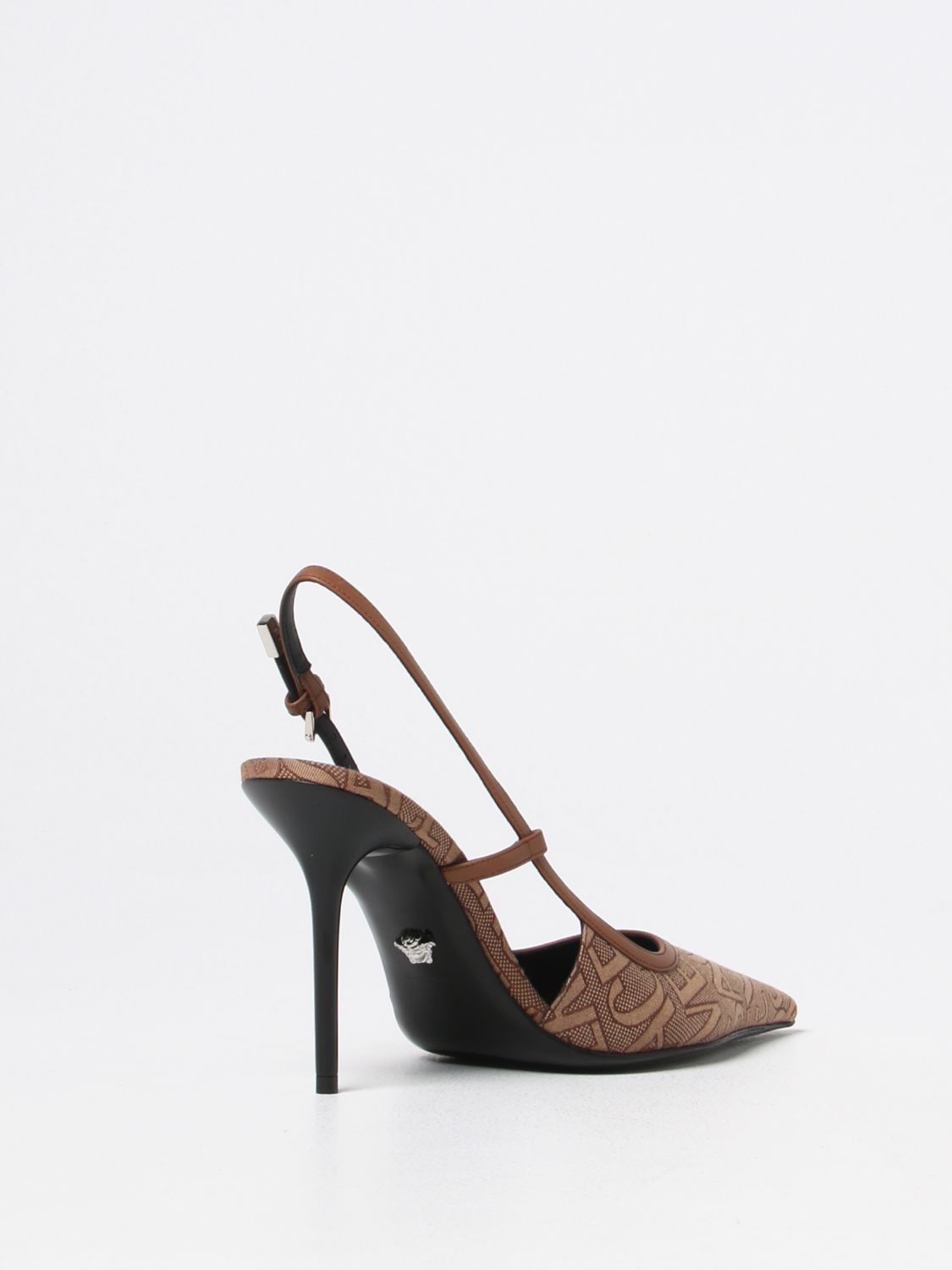 VERSACE: high heel shoes for woman - Beige | Versace high heel shoes ...