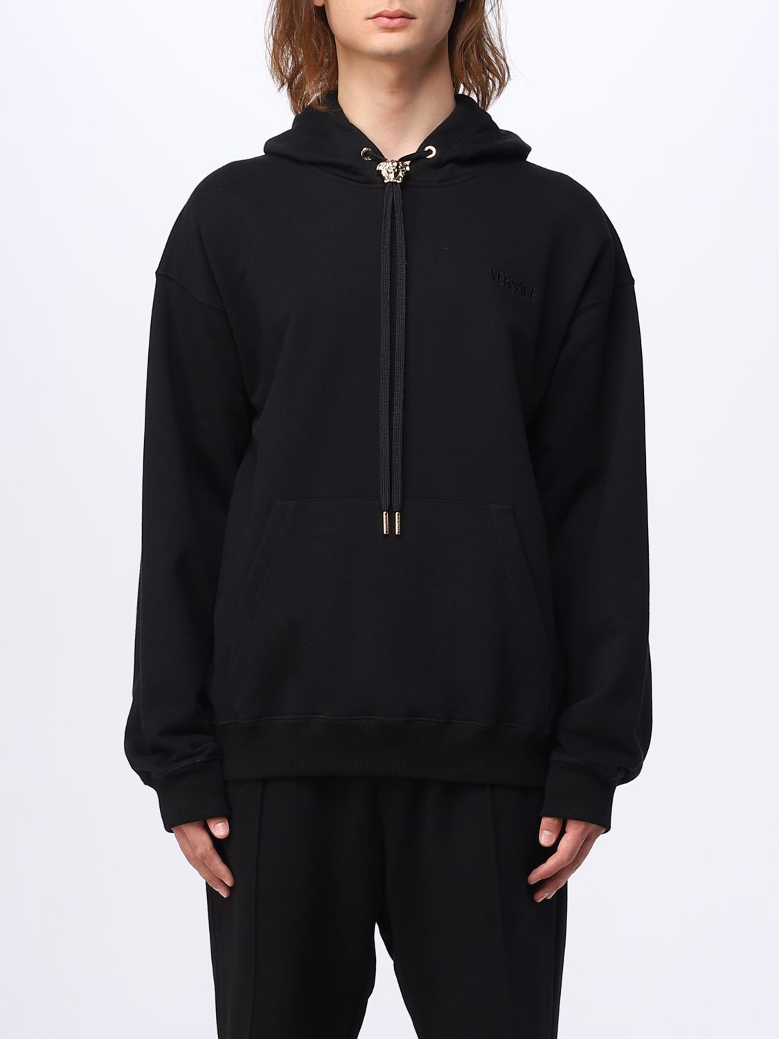 VERSACE: sweatshirt for man - Black | Versace sweatshirt 10086611A06213 ...
