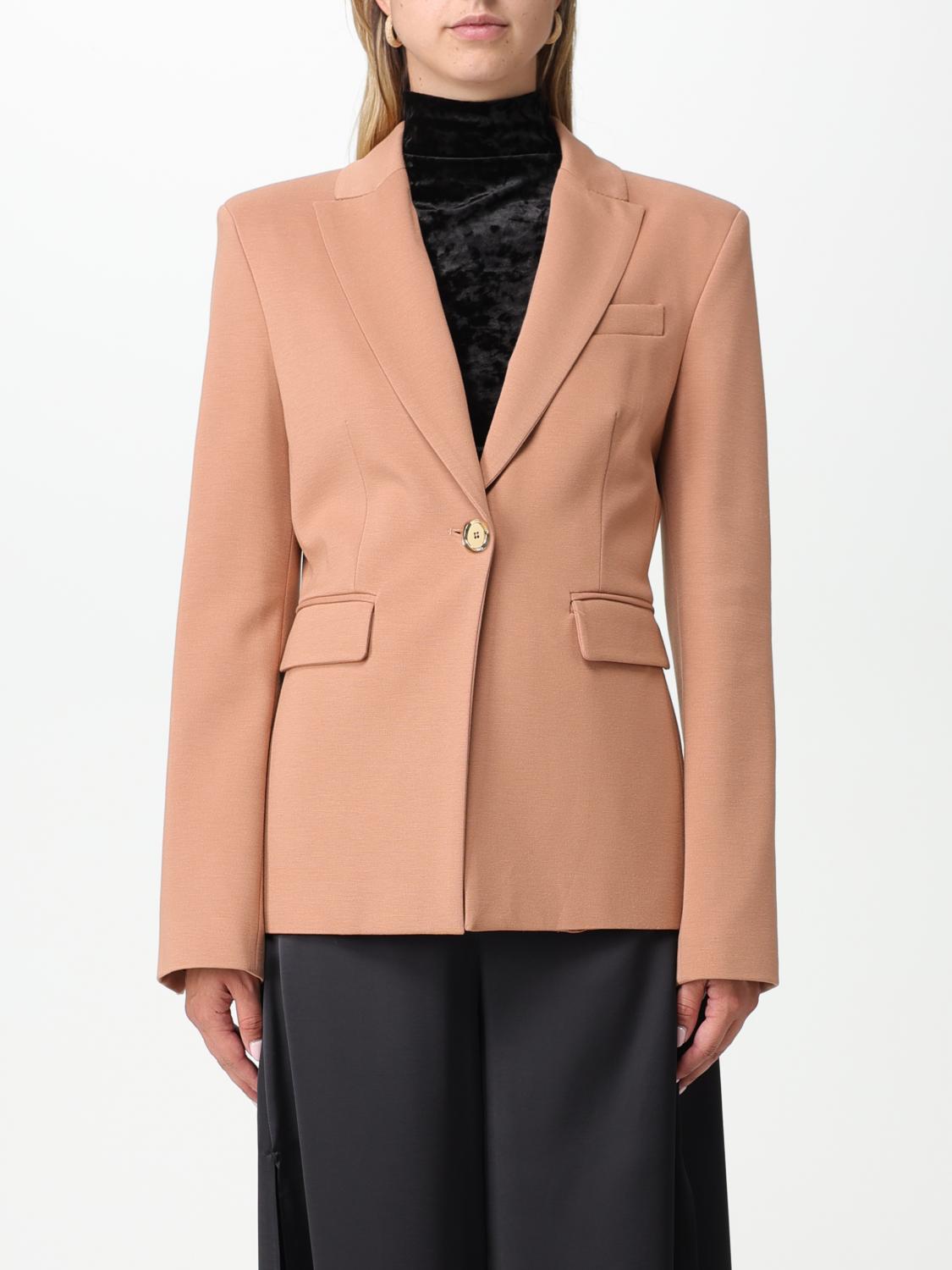 Pinko Signum Peak Lapel Blazer In Brown
