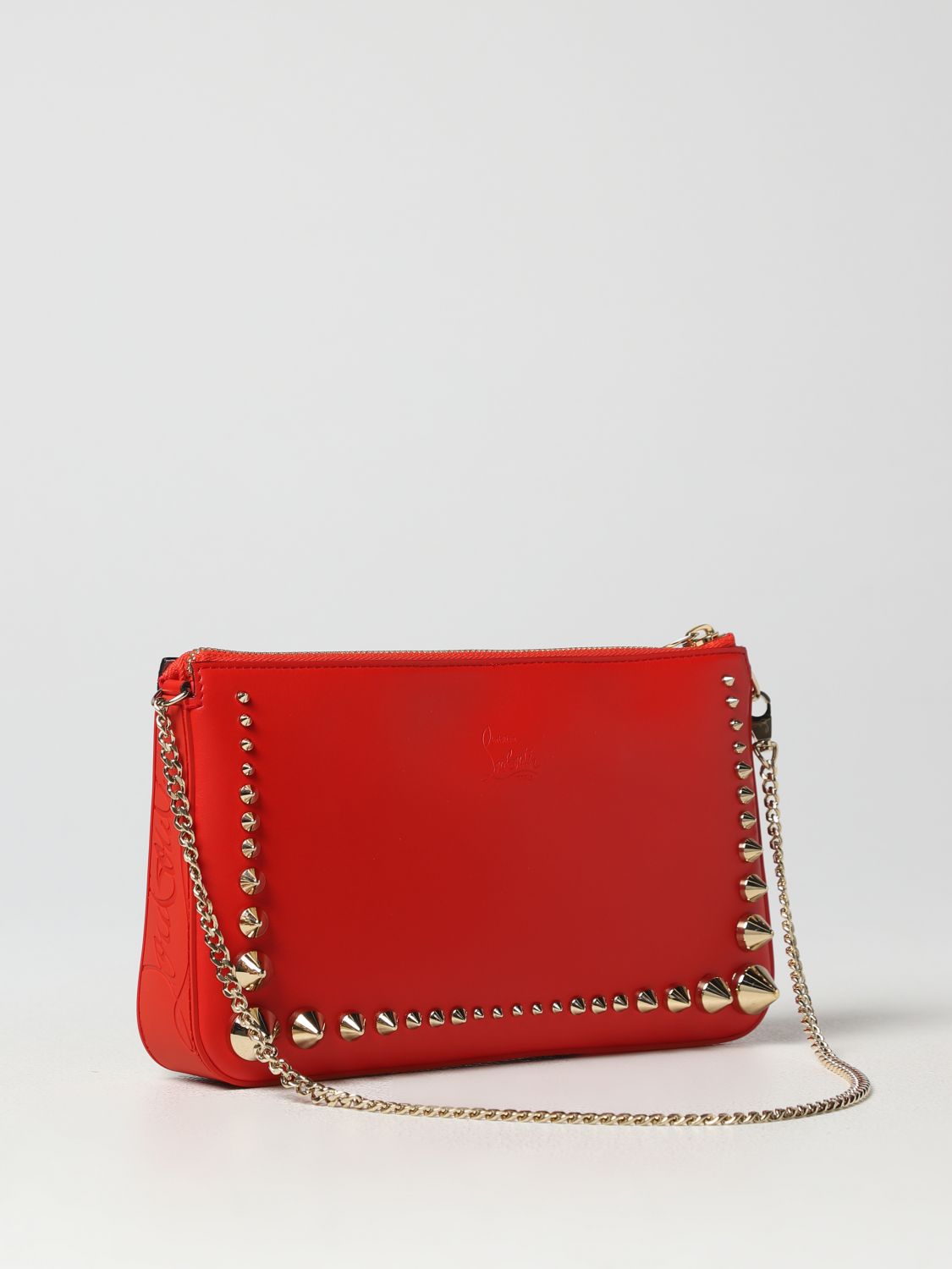 CHRISTIAN LOUBOUTIN: Loubila Spike leather bag - Red  Christian Louboutin  shoulder bag 3235119 online at