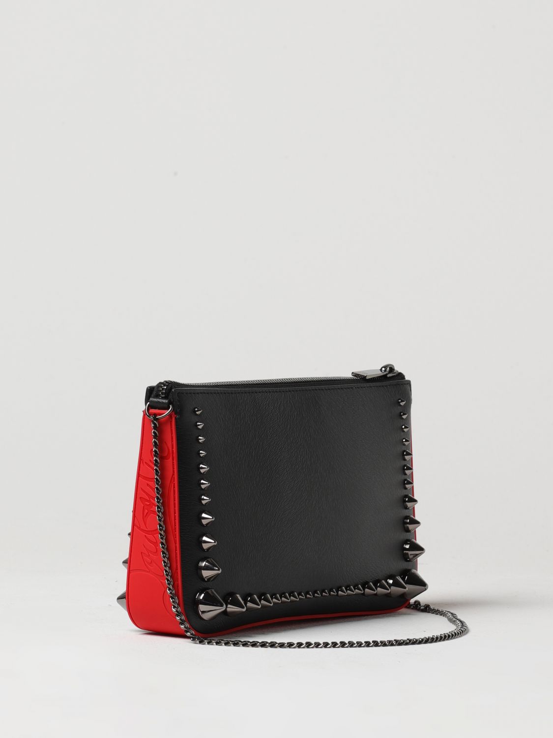 Loubila - Shoulder bag - Calf leather, rubber and spikes - Black