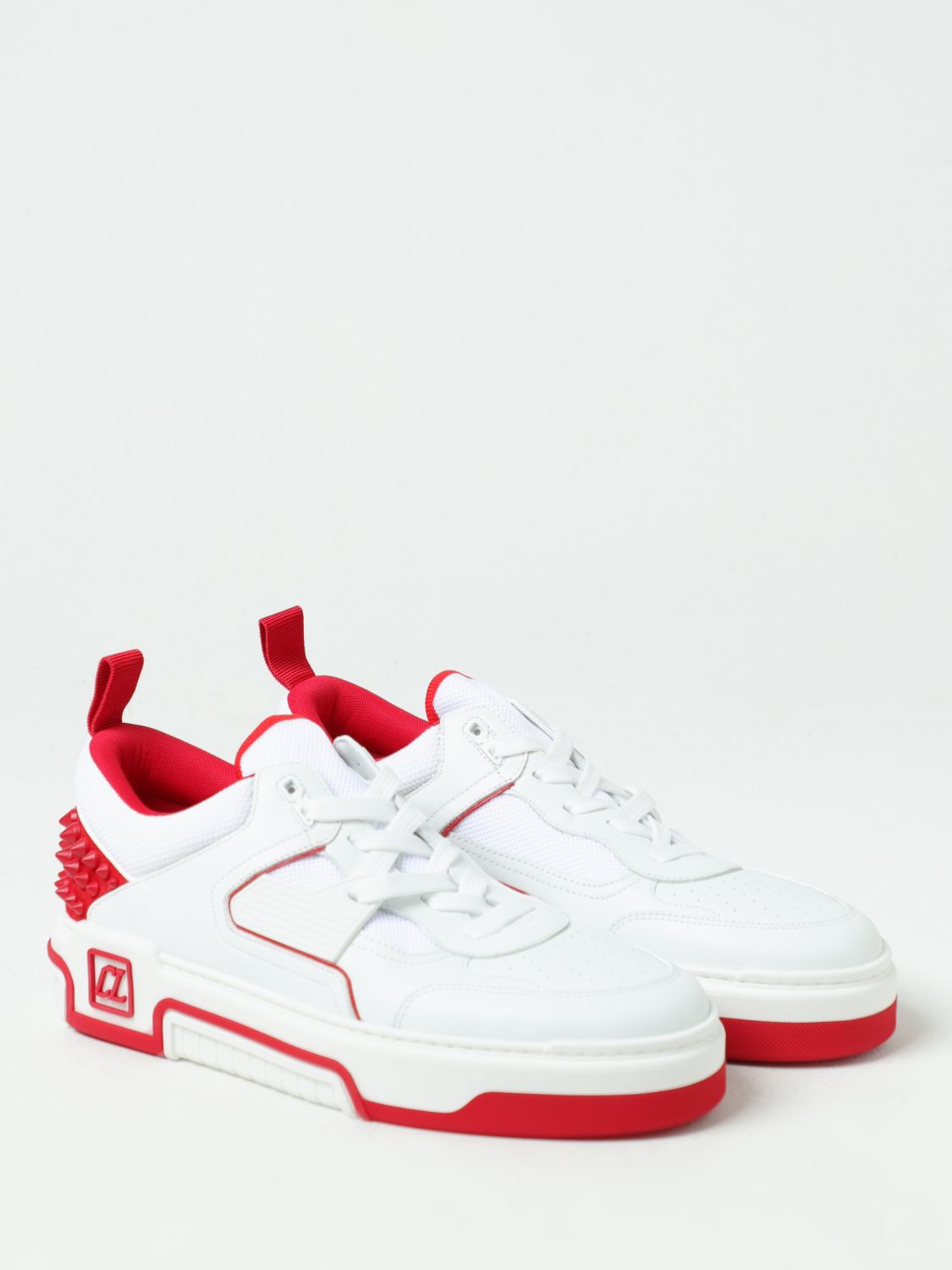 Christian Louboutin Astroloubi Men's White/Red Leather Sneakers New  FW23