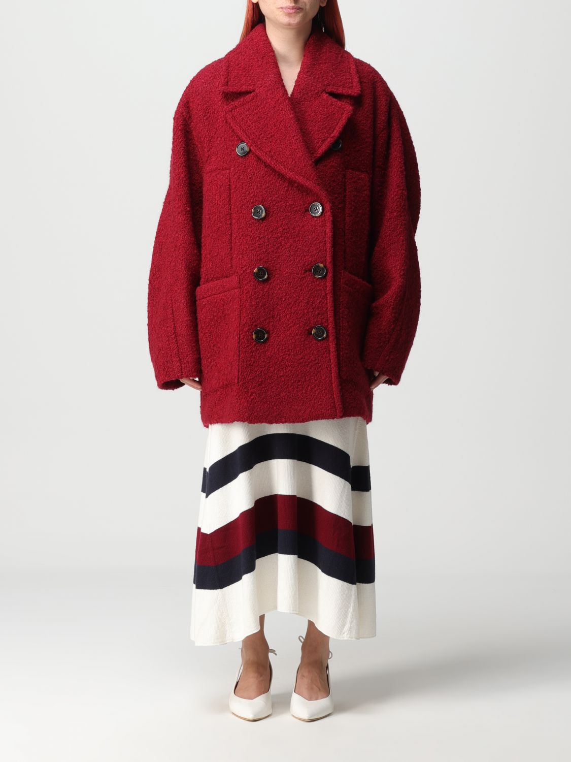 coat tommy hilfiger collection woman colour red