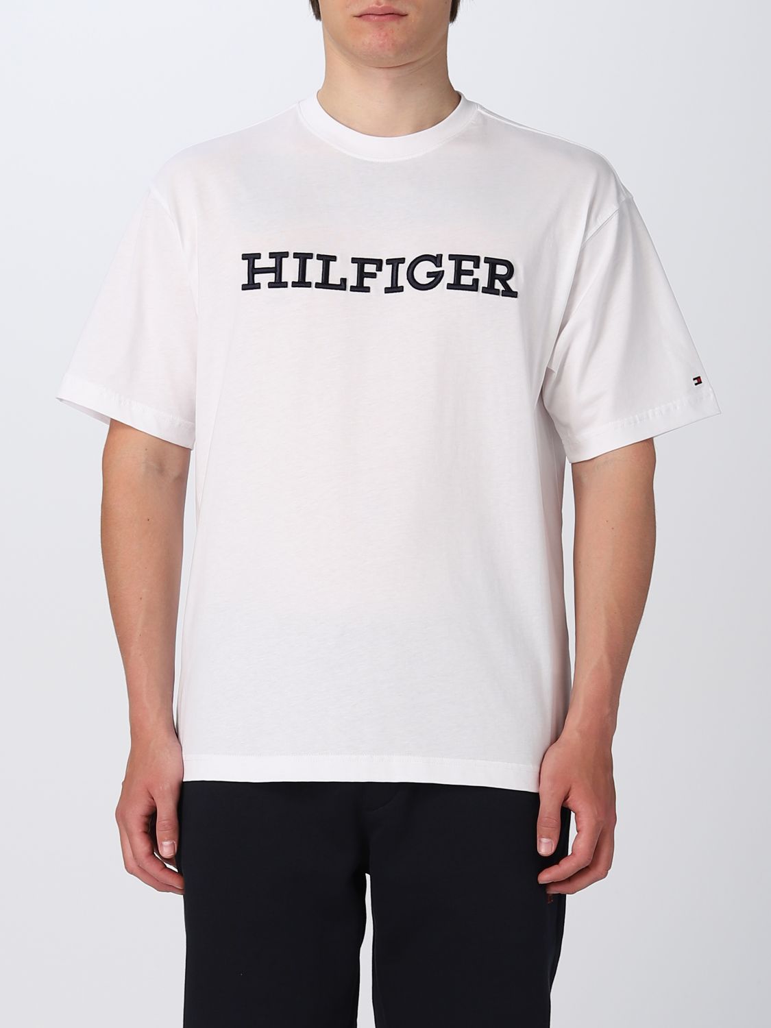 TOMMY HILFIGER: T-shirt uomo - Bianco | T-Shirt Tommy Hilfiger ...
