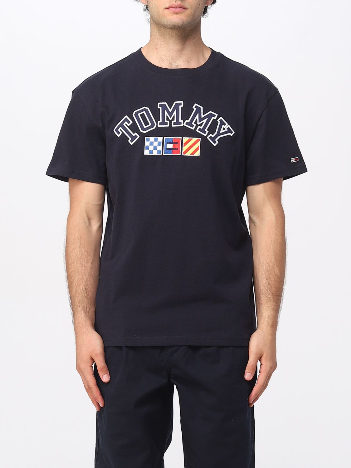 TOMMY JEANS: t-shirt for men - Blue | Tommy Jeans t-shirt DM0DM16846 online  at