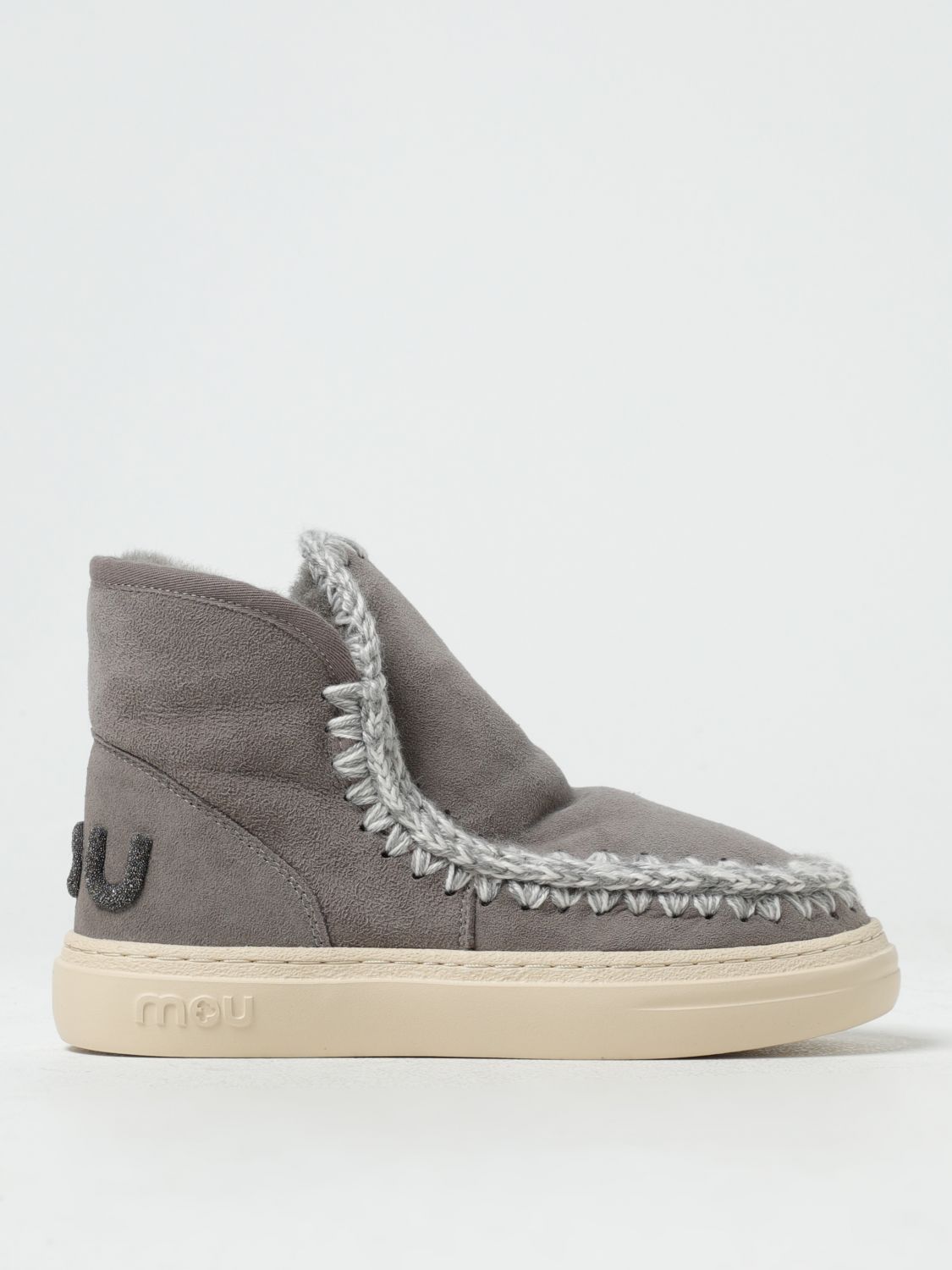 Mou Flat Ankle Boots  Woman In Grey