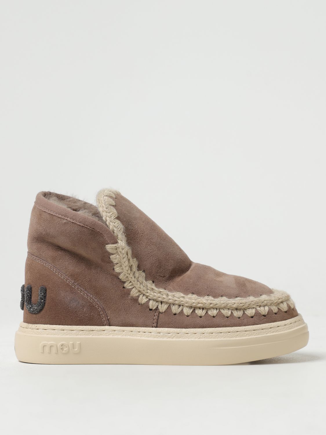Mou Flat Ankle Boots  Woman In Beige