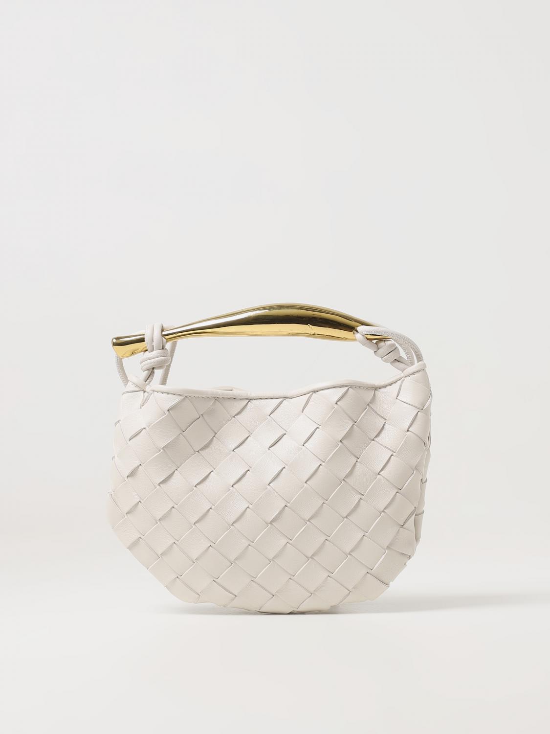 Shop Bottega Veneta Sardine Mini Bag In Woven Leather In 白色